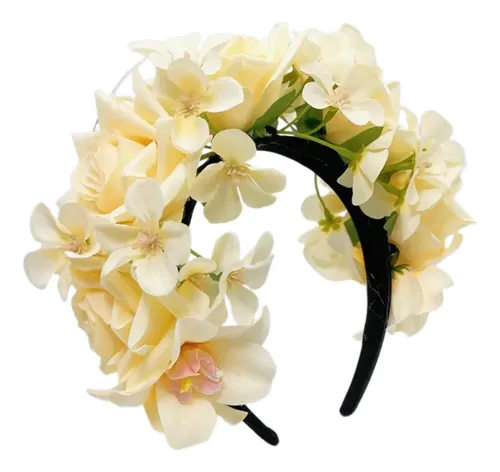 Eye Catching Flower Shape Headband Sweet Teen Ethnic White 6ee416437-w