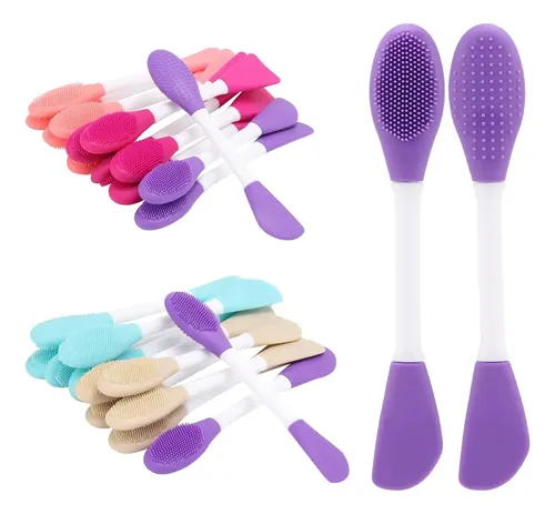 pack x12 Cepillo Exfoliante Para Punto Negro Y Labios Limpiador Facial Con Espatula De Silicona Rebaratooo