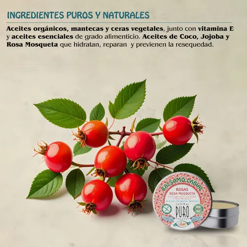 Bálsamo Labial en lata Rosa y Rosa Mosqueta Boti-k Puro