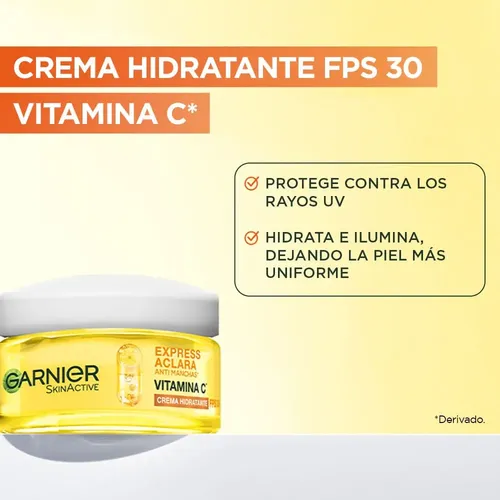 Crema Facial Hidratante Garnier Vitamina C Fps 30 X 50 Ml