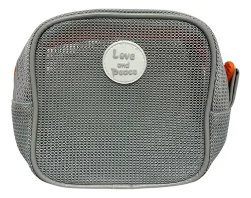 Portacosmetico Malla Compacto – Neceser De Viaje Pequeño Gris