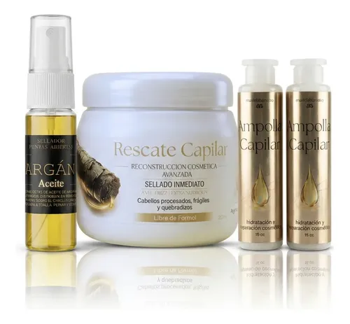 Combo 2 Completo Rescate Capilar, Ampollas Y Aceite