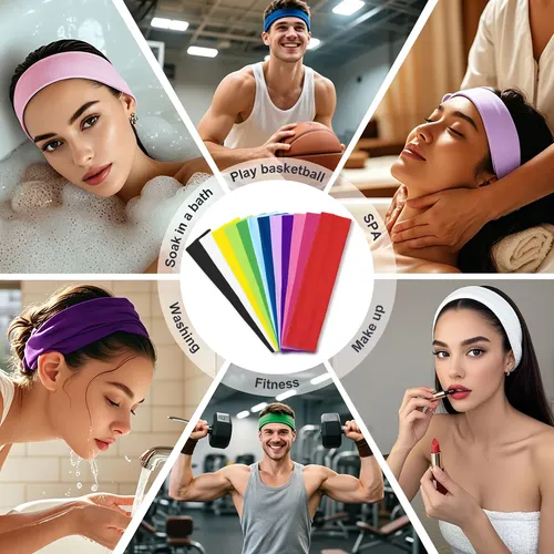 52pz Banda Cabeza Elástica Diadema Y Cabello Pelo Scrunchies Multicolor