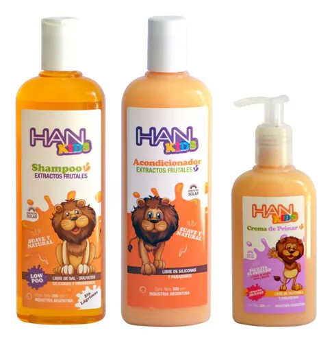 Han Kids  Kit Shampoo Acondicionaodor Crema Peinar Chicos