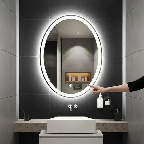 Espejo Con Luz Led Touch Tactil 50 X 70 Ovalado Cuantoarte