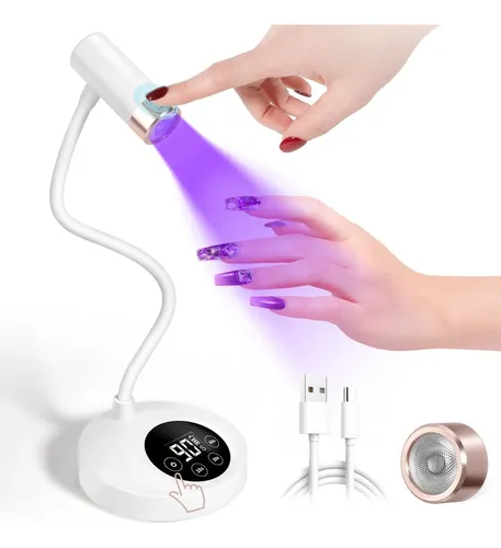 Lámpara Uv Led Recargable Blanca Para Secado De Uñas