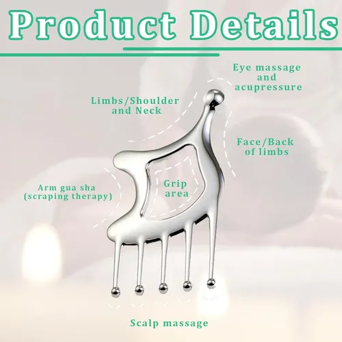 Gua Sha Metal 5 En 1 Masajeador Facial Y Corporal
