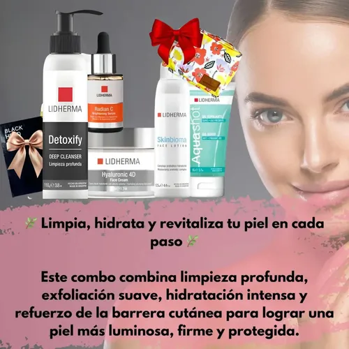 Rutina Skincare Facial Lidherma Completa Hialuronico Vitamin