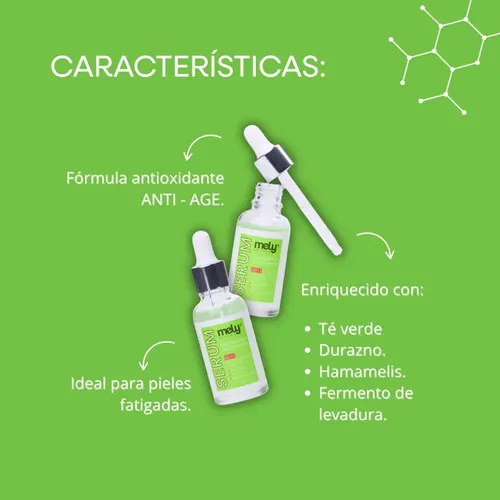 Sérum Facial Mely 4 En 1 Con Té Verde Y Durazno Dia/noche