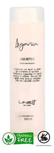 Shampoo a base Argán, Nutrición total para cabellos resecos, restaura el equilibrio natural y sella cutículas, producto profesional de Salon de Belleza x 500Mls ARGANIA de LineUp