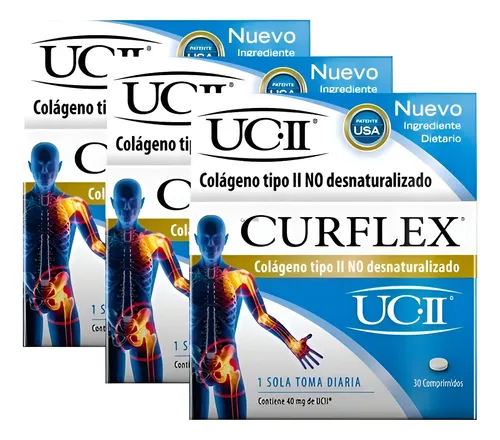 Curflex Colageno Artrosis X 30 Comprimidos Combo X 3