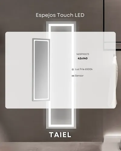 Espejo Led De Baño O Vestidor 42×140 Sensor