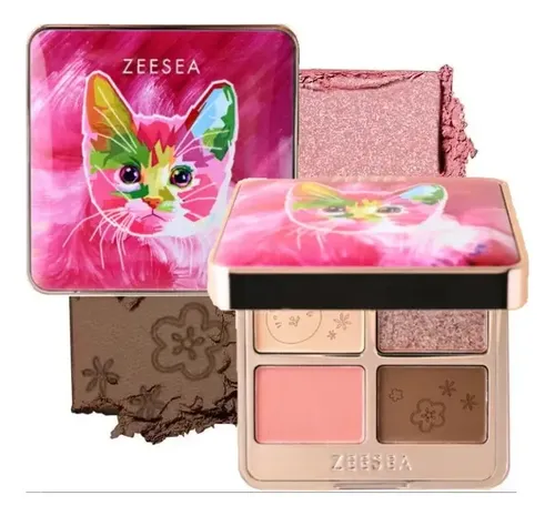 Paleta De Sombras Zeesea Gato 4 Colores Maquillaje