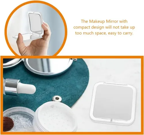 Espejo Compacto Plegable Mini Con Aumento De 7x, Espejo