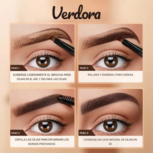 Verdora Gel Para Cejas Resistente Al Agua Larga Duración 24h