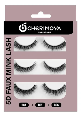 Pack de Pestañas Postizas Cherimoya con Tira Flexible D, Negro