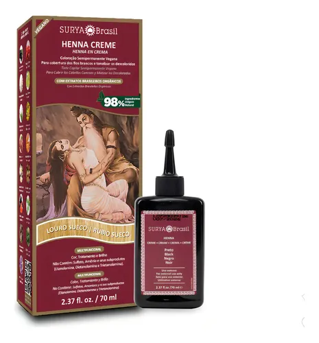 Tintura de Pelo Henna Crema Surya Brasil Rubio Sueco
