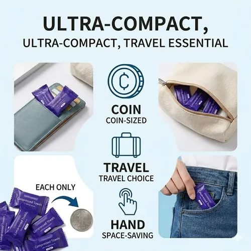 Compressed Towels 30 Pack  Disposable Pure Cotton Face