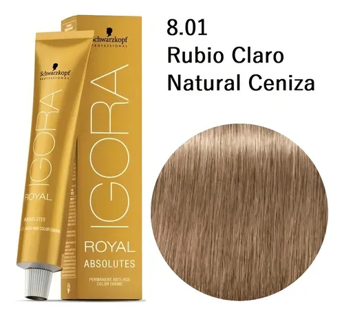Tintura Schwarzkopf Professional Igora royal Absolutes tono 8-01 para cabello