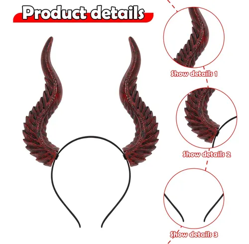 Diadema Con Forma De Diablo, Para Cosplay De Halloween, Desm