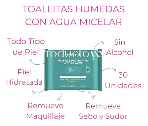 Idraet Toallitas Desmaquillante Descartable Agua Micelar 30u