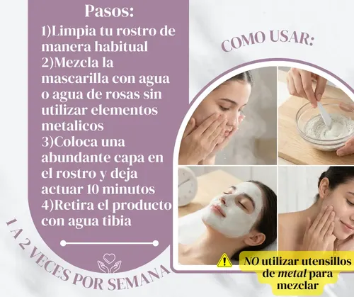 Mascarilla Facial Arcilla Blanca Caolin Pack Jabon De Arroz