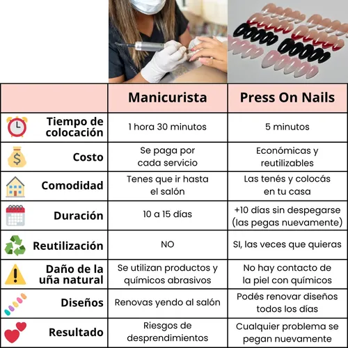 Press On Francesita Almendra Uñas Postizas Autoadhesivas