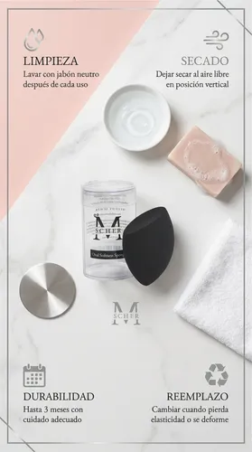 Esponja Oval Maquillaje Melody Scher Difumina Base Precisión