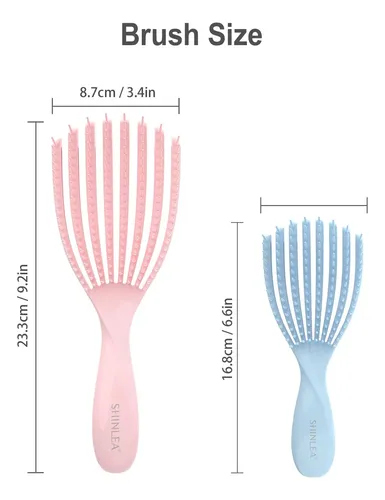 Set De Cepillos Shinlea Detangler Para Cabello Rizado Y Seco