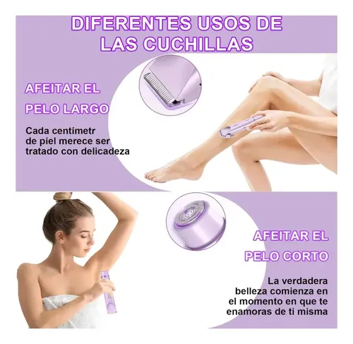 Depiladora Eléctrica 2 En 1 Para Mujer, Recargable Usb