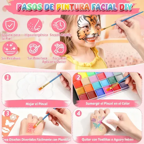 Rx Mx Maquillaje Corporal Base Agua Kit Con Pintacarita 26