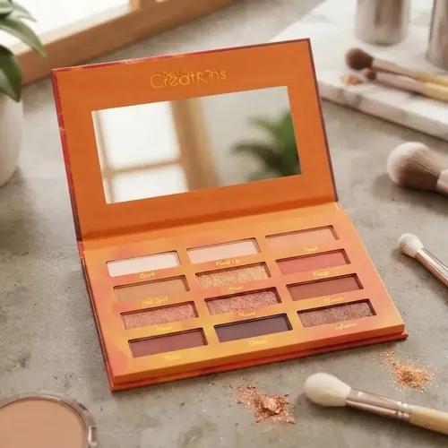 Paleta de Sombras Beauty Creations Hot Fire con 12 Tonos Multi satin y mate