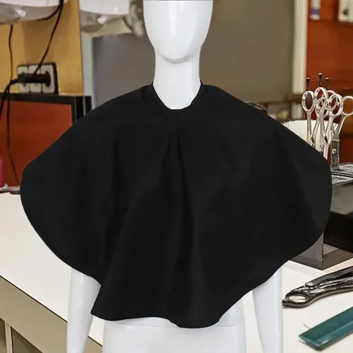 Capa Barbero Impermeable Negra Profesional Salón Negro