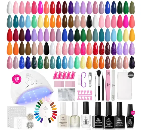 Kit Esmalte Gel 35 Colores Uv Base Top Coat Manicura