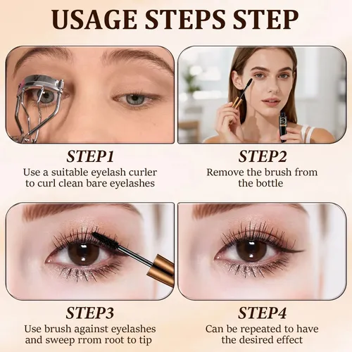 Y/z Rímel 4d Silk Fiber Lash Larga Duración Set Con 2
