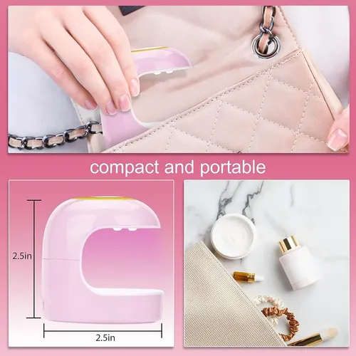 Lámpara Uv Led Para Uñas Mekk 18w Mini Portátil Rosa
