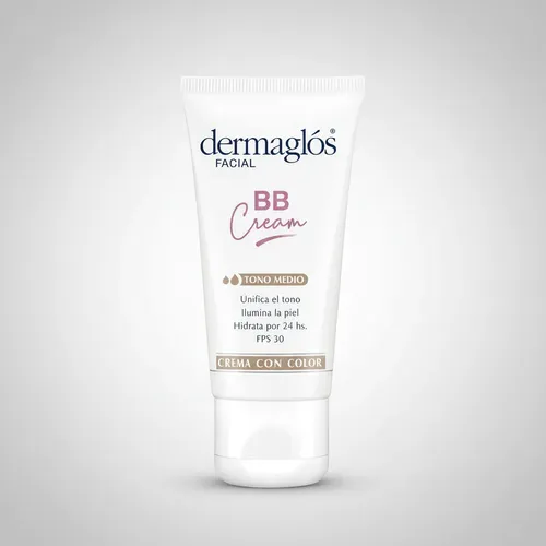 Dermaglos Bb Cream Facial Con Color Tono Medio Fps30 50 G