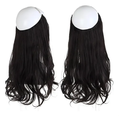 Extensión De Cabello De Halo Ondulada 18  Liga Invisible