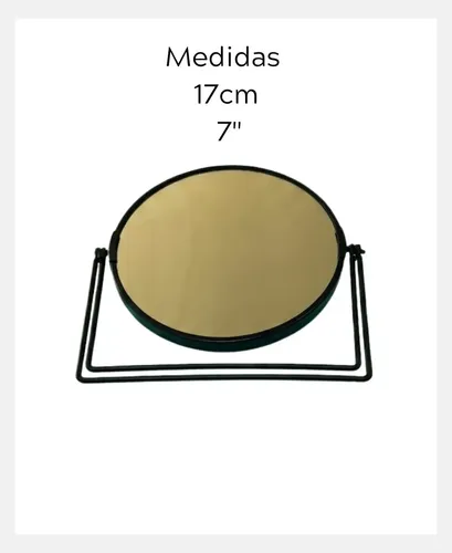 Espejo Doble Maquillaje 7 Pdas C/aumento 17cm Base De Hierro