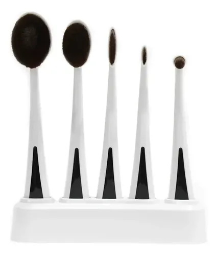 Set De 5 Brochas Para Maquillaje Makeover Color Blanco
