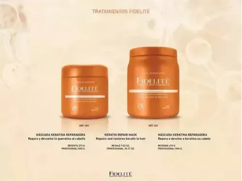 Kit Mascara Fidelite Keratina Linea Reparacion 1kg + 270gr