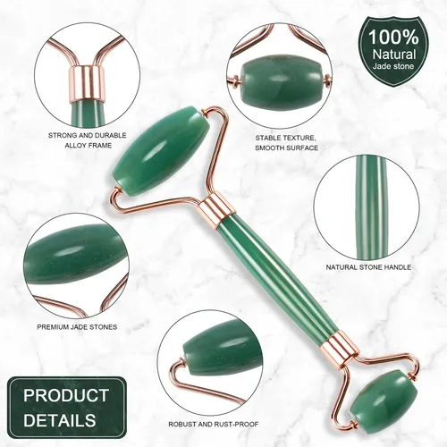 Rodillo Facial Xyzbstar Jade Y Gua Sha Masajeador Verde