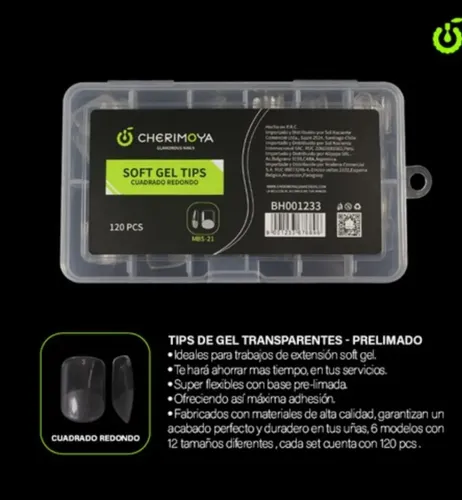 Tips Para Soft Gel Transparentes Prelimados  Cherimoya  X120