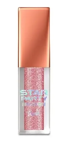 Sombra Liquida Star Party Liquid Eyeshadow Tono Rosa Gold Star Child Acabado Con Glitter Rude Cosmetics