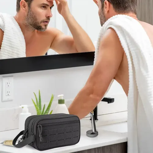 Bolsa De Aseo  Negra Molle Impermeable Para Viaje