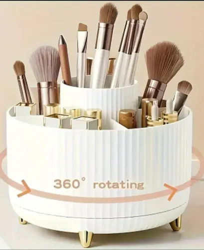Organizador Maquillaje Porta Cosméticos Brochas Giratorio
