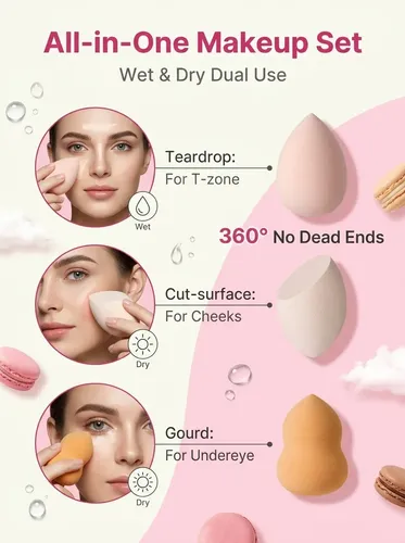 Esponjas De Belleza Ligeras Y Saltarinas En Múltiples