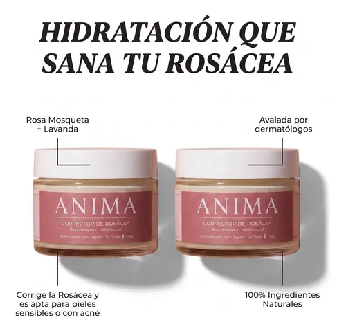 Anima Crema Natural Rosácea Y Acné 110 G Pack 6 Meses