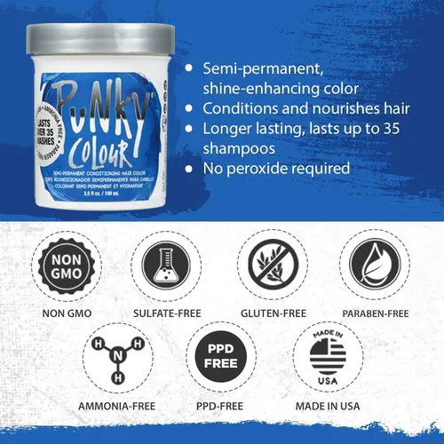 Tinte De Pelo Punky Atlantic Blue Semipermanente 100 Ml