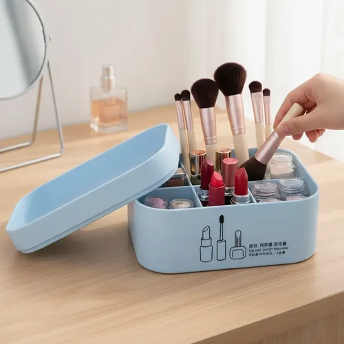 Porta Cosmético Plástico Apilable Organizador Maquillaje